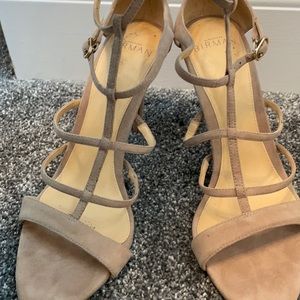 Alexandre Birman tan suede strappy heel
